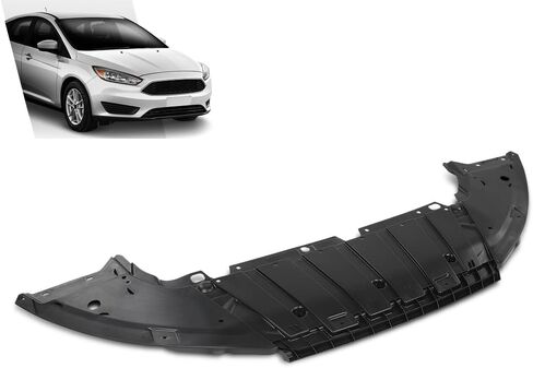 ALLGOOD Engine Splash Shield السفلي تحت الغطاء الأسود PP متوافق مع Ford Focus 2015-2018 FO1228150، F1EZ17808A in Kuwait