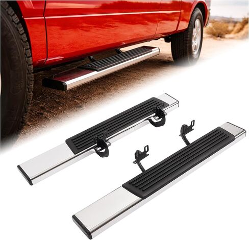 ALMULOO Side Steps Compatible with 2004-2014 Ford F-150 Regular Cab Running Boards Step Bars Steel+Plastic Powder Coated+Textured Black in Kuwait