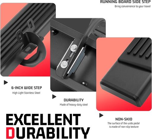 ALMULOO Side Steps Compatible with 2004-2014 Ford F-150 Regular Cab Running Boards Step Bars Steel+Plastic Powder Coated+Textured Black in Kuwait