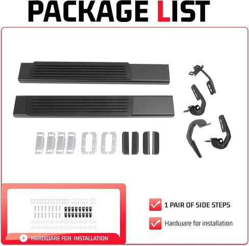 ALMULOO Side Steps Compatible with 2004-2014 Ford F-150 Regular Cab Running Boards Step Bars Steel+Plastic Powder Coated+Textured Black in Kuwait