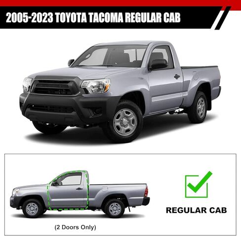 6 inches Regular Running Boards Compatible with 2005-2023 Toyota Tacoma Regular/Standard/Single Cab Side Steps Nerf Bars Black in Kuwait