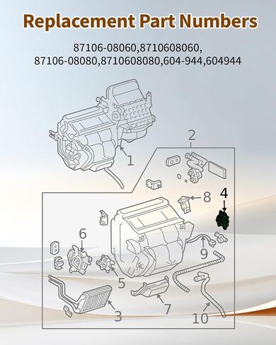 HVAC Blend Door Actuator Fits for Toyota Sienna Camry Solara Highlander 2004-2008,for Lexus RX330 RX350 2004-2009, A/C Blend Control Passenger Side,Replacement 87106-08060 87106-08080 in Saudi Arabia