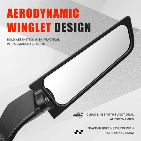 Stealth Motorcycle Mirrors Multi-Angle Adjustable Rearview Mirrors Compatible With Honda Suzuki Kawasaki Ninja 250 300 400 500 650 ZX6R CBR300R CBR500R CBR600RR GSXR 600 750 1000 in Kuwait