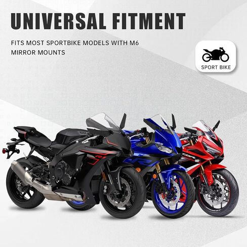 Stealth Motorcycle Mirrors Multi-Angle Adjustable Rearview Mirrors Compatible With Honda Suzuki Kawasaki Ninja 250 300 400 500 650 ZX6R CBR300R CBR500R CBR600RR GSXR 600 750 1000 in Kuwait
