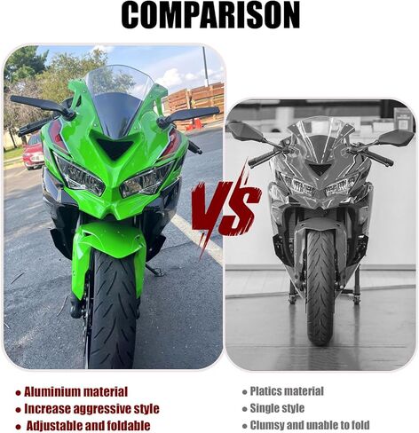Motorcycle Mirrors Anti-glare Stealth Wind Wing Side Rearview Mirrors Compatible With Kawasaki Ninja 650 2025 Ninja 500 Ninja 400 300 2026 ZX6R ZX10R ZX4RR ZX4R GSXR 1000 600 750 in Saudi Arabia