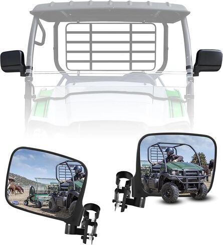 مرايا جانبية لـ Kawasaki Mule SX. مرايا رؤية خلفية أوسع محدبة وقابلة للتعديل مع دعامة لملحقات Kawasaki Mule SX SE XC LE FE 2017-2026، قطعتان in Saudi Arabia