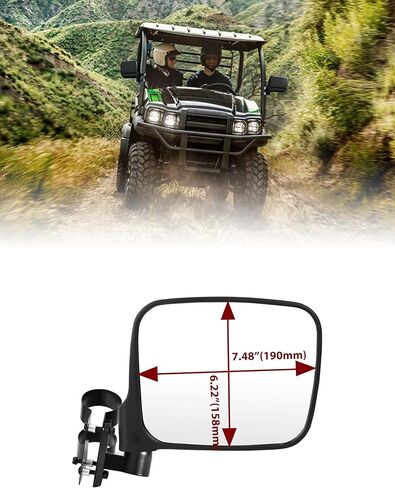 مرايا جانبية لـ Kawasaki Mule SX. مرايا رؤية خلفية أوسع محدبة وقابلة للتعديل مع دعامة لملحقات Kawasaki Mule SX SE XC LE FE 2017-2026، قطعتان in Saudi Arabia