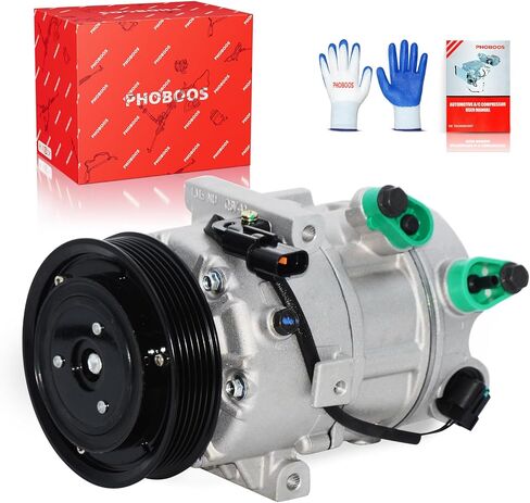 PHOBOOS A/C Compressor with Clutch Compatible with Hyundai Elantra/Elantra Coupe/Elantra GT 2014-2020, Kia Forte/Forte Koup/Forte 5/Soul 2014-2019, 1.8/2.0L, Fast Cooling, Low Noise, Ref. 197383 in Kuwait