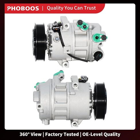 PHOBOOS A/C Compressor with Clutch Compatible with Hyundai Elantra/Elantra Coupe/Elantra GT 2014-2020, Kia Forte/Forte Koup/Forte 5/Soul 2014-2019, 1.8/2.0L, Fast Cooling, Low Noise, Ref. 197383 in Kuwait