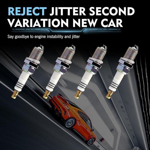 4 PCS Iridium Spark Plugs, High-performance Ignition System Spark Plug, Replacement OEM #5464 BKR5EIX11, Compatible with Mitsubishi,Mazda,Hyundai,Kia,Nissan,Subaru,Suzuki,Chevrolet (Silver) in Kuwait