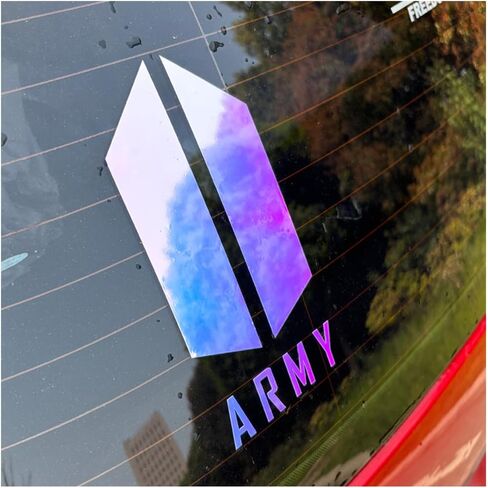 2Pcs Korean Idol Army Stickers Music Fans Stickers Holographic Vinyl Decals for Bumper,Laptop,Waterbottle,Truck in Saudi Arabia