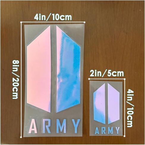 2Pcs Korean Idol Army Stickers Music Fans Stickers Holographic Vinyl Decals for Bumper,Laptop,Waterbottle,Truck in Saudi Arabia