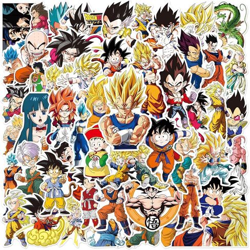 Cool Classic Anime Dragon and Ball Stickers for Water Bottles,Laptop,Birthday Party Supplies Party Decorations Party Favors (Black) in Saudi Arabia