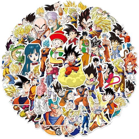 Cool Classic Anime Dragon and Ball Stickers for Water Bottles,Laptop,Birthday Party Supplies Party Decorations Party Favors (Black) in Saudi Arabia