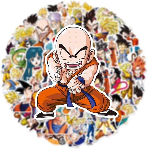 Cool Classic Anime Dragon and Ball Stickers for Water Bottles,Laptop,Birthday Party Supplies Party Decorations Party Favors (Black) in Saudi Arabia