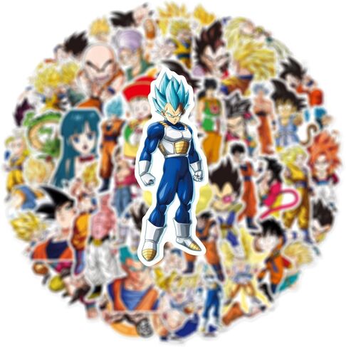 Cool Classic Anime Dragon and Ball Stickers for Water Bottles,Laptop,Birthday Party Supplies Party Decorations Party Favors (Black) in Saudi Arabia