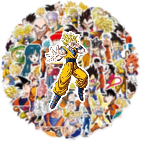 Cool Classic Anime Dragon and Ball Stickers for Water Bottles,Laptop,Birthday Party Supplies Party Decorations Party Favors (Black) in Saudi Arabia