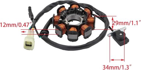 WOOSTAR 8 Coil 4 Wire Magneto Stator Replacement for KLX150 KLX150L KLX150BF KLX150FHF KLX150L KLX150JHF KLX140 KLX140L KLX140G KLX125S KLX140S KLX150S KLX 140 KLX140A OEM 21003-0066 21003-0116 in Kuwait