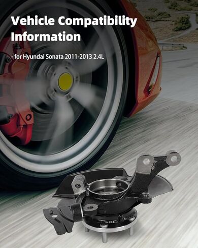 SCITOO 1 × مجموعة محور توجيه الجانب الأيمن الأمامي ومحمل العجلة 2011-2013 لشركة Hyundai Sonata، بدون تعليق رياضي، 698-464 2.4L in Kuwait