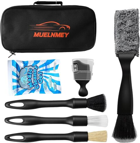 7PCS Car Detailing Brush Set, Soft Boar Hair Brush, Car Interior Detail Brush, Fiber Brush, Car Dust Removal Brush, Car Cleaning Gel, Cleaning Tool Set Suitable for Trucks, Cars, RVs, SUVs in Saudi Arabia