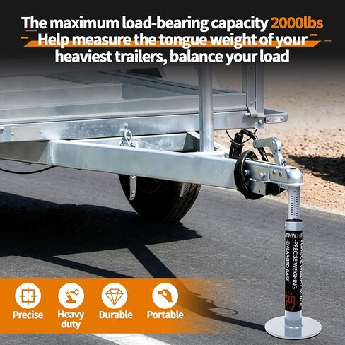2000 Lbs Trailer Tongue Weight Scale,Heavy Duty Enlarged Base - 6.3'' Hitch Scale for Safe Towing, Weight Distribution Tool for Travel Trailers, Campers, Boats & Cargo Trucks, with Storage Bag in Kuwait