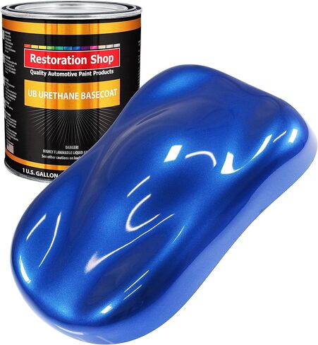 Restoration Shop - Daytona Blue Pearl Urethane Basecoat Auto Paint - Gallon Paint Color Only - Professional High Gloss Automotive, Car, Truck Refinish Coating in Kuwait