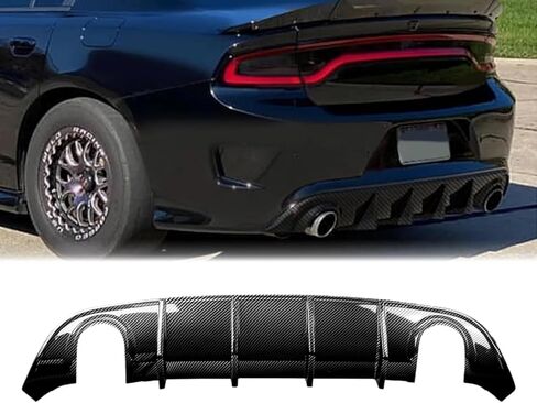 Rear Diffuser for 2015-2024 Dodge Charger SRT Rear Bumper Lip Splitter Spoiler Diffuser Non-widebody Gloss Black (Carbon Fiber) in Saudi Arabia