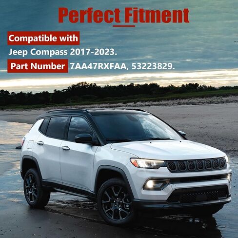 Left & Right Side Front Windshield Wrap Corner Trim, Engine Hood Hinge Cover Compatible with Jeep Compass 2017-2023, Wiper Side Trim Replaces 7AA47RXFAA 53223829 in Saudi Arabia