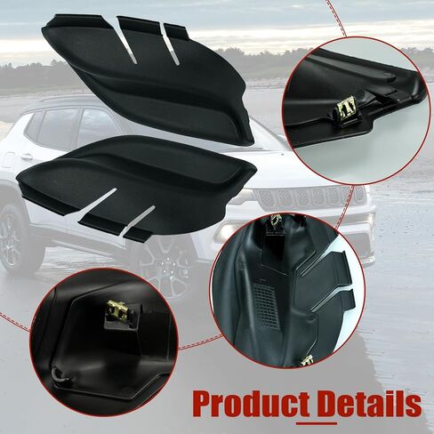 Left & Right Side Front Windshield Wrap Corner Trim, Engine Hood Hinge Cover Compatible with Jeep Compass 2017-2023, Wiper Side Trim Replaces 7AA47RXFAA 53223829 in Saudi Arabia