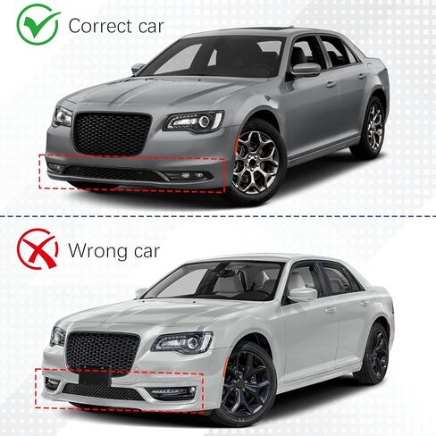 Fit for 2015-2023 Chrysler 300 Front Bumper Lip - C/S/Limited/Touring Edition 3-Piece Gloss Black Splitter Separator Kit, Air Chin Body Kit in Kuwait