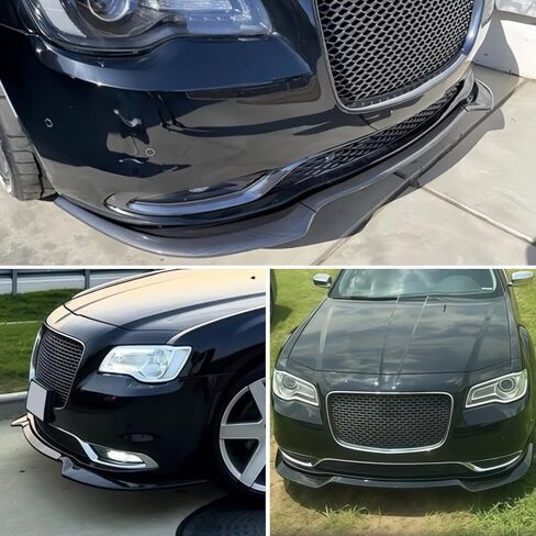 Fit for 2015-2023 Chrysler 300 Front Bumper Lip - C/S/Limited/Touring Edition 3-Piece Gloss Black Splitter Separator Kit, Air Chin Body Kit in Kuwait