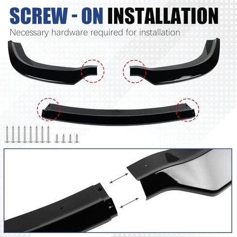 Fit for 2015-2023 Chrysler 300 Front Bumper Lip - C/S/Limited/Touring Edition 3-Piece Gloss Black Splitter Separator Kit, Air Chin Body Kit in Kuwait