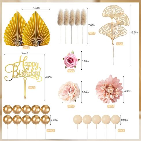 27Pcs Bohemian Cake Decoration Bohemian Cake Topper for Birthday Party Supplies in Saudi Arabia
