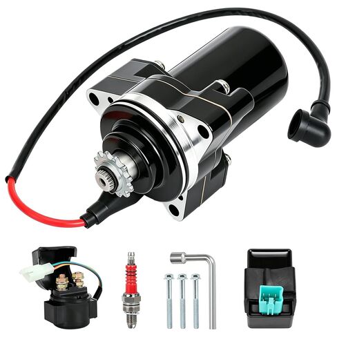 EOPOAYI 3 Bolt Starter Motor Kit Compatible with Taotao Coolster 110cc 125cc Apollo Kazuma Baja SSR Roketa Sunl 50cc Engine 70cc 90cc Dirt Bike Chinese 4-Stroke ATV Quad 4 Wheeler Go Kart Parts Black in Kuwait