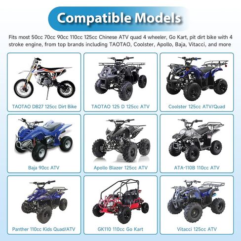 EOPOAYI 3 Bolt Starter Motor Kit Compatible with Taotao Coolster 110cc 125cc Apollo Kazuma Baja SSR Roketa Sunl 50cc Engine 70cc 90cc Dirt Bike Chinese 4-Stroke ATV Quad 4 Wheeler Go Kart Parts Black in Kuwait
