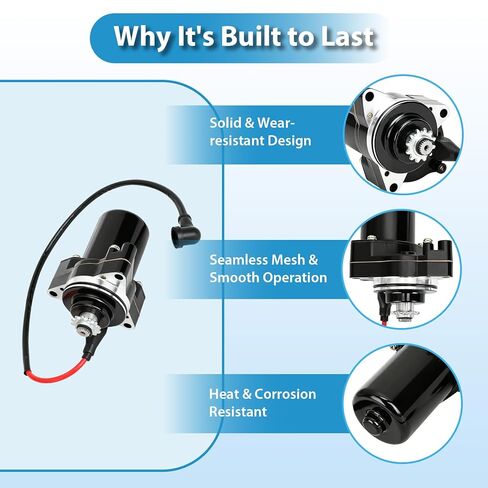 EOPOAYI 3 Bolt Starter Motor Kit Compatible with Taotao Coolster 110cc 125cc Apollo Kazuma Baja SSR Roketa Sunl 50cc Engine 70cc 90cc Dirt Bike Chinese 4-Stroke ATV Quad 4 Wheeler Go Kart Parts Black in Kuwait