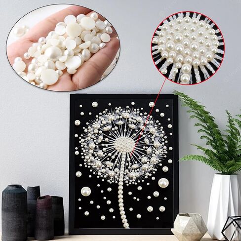 Stalente Pearl Diamond Painting Kits for Adults Dandelion, 5D Special Shape Diamond Art Kits for Beginners, Crystal Rhinestones Diamond Painting for Home Wall Decoration Gift 12×16inch, Flower in Kuwait
