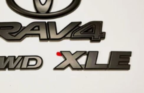 Set Black Out RAV-4 LE Emblems Overlay XLE Blackout AWD Matte Black (LE) in Kuwait