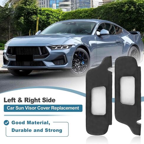 Sun Visor Cover for Ford for Mustang 1994-2004, Vinyl Leather Trim, Car Sunvisor Protector Covering, Left and Right Side, Anti-Scratch, Black, 2 Pcs in Kuwait