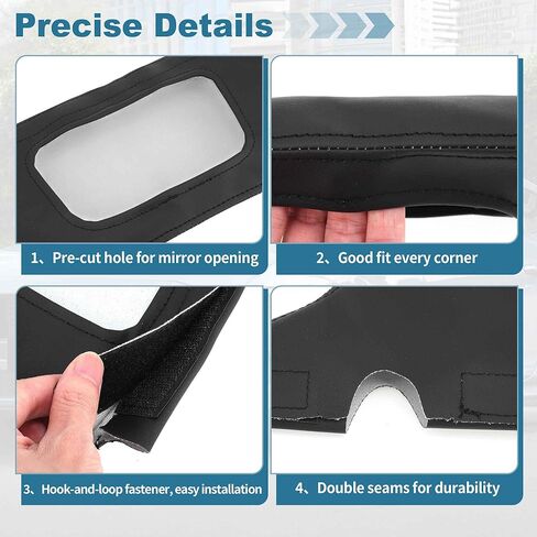 Sun Visor Cover for Ford for Mustang 1994-2004, Vinyl Leather Trim, Car Sunvisor Protector Covering, Left and Right Side, Anti-Scratch, Black, 2 Pcs in Kuwait