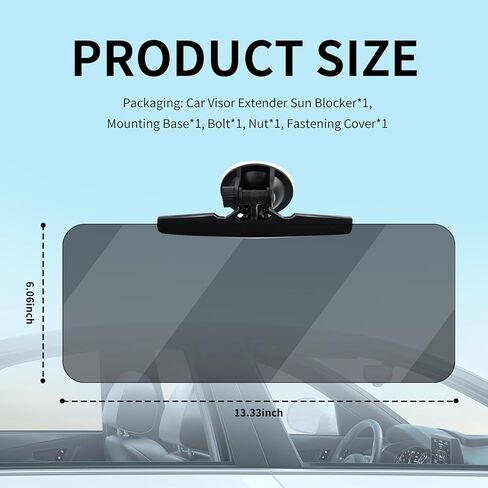 180° Adjustable Sun Visor Extender for Car,Suction Cup Car Visor Extender Sun Blocker for Blocking Glare,Universal Visors Extenders Attachment for Cars Visors Accessories in Saudi Arabia