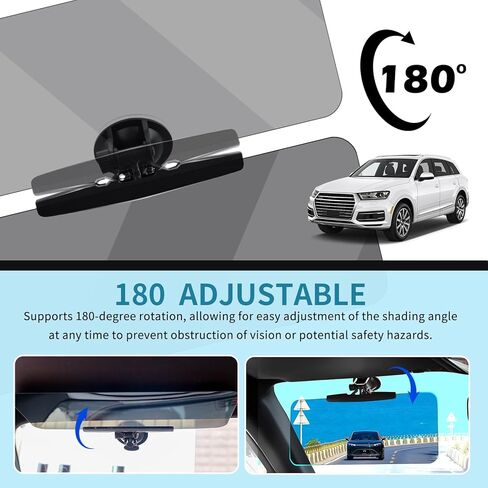 180° Adjustable Sun Visor Extender for Car,Suction Cup Car Visor Extender Sun Blocker for Blocking Glare,Universal Visors Extenders Attachment for Cars Visors Accessories in Saudi Arabia