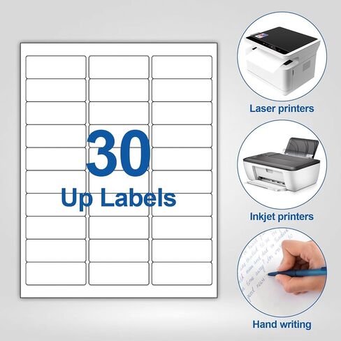30 Up Labels 1" x 2-5/8" Shipping Address Labels for Laser/Inkjet Printers, 500 Sheets 15000 Pcs Self Adhesive 30 pet Sheet Return Address Mailing Label Stickers in Saudi Arabia