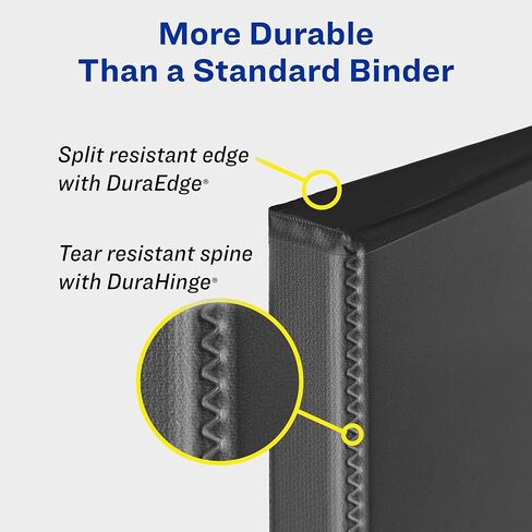Avery Heavy-Duty View 3 Ring Binder, 3" One Touch Slant Rings, Holds 8.5" x 11" Paper, 2 White Binders (79791) in Kuwait