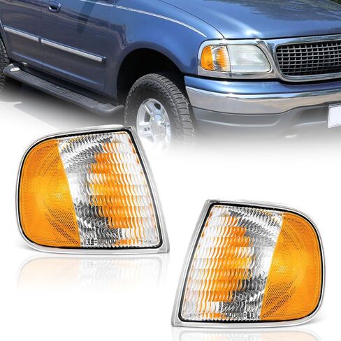 استبدال أضواء الإشارة WEELMOTO لـ 1997-2003 F150 / 1997-2002 Ford Expedition / 1998-1999 F250 مصباح إشارة الانعطاف لوقوف السيارات زوج يسار + يمين لا يناسب النماذج المنتجة قبل يوليو 1996 in Kuwait