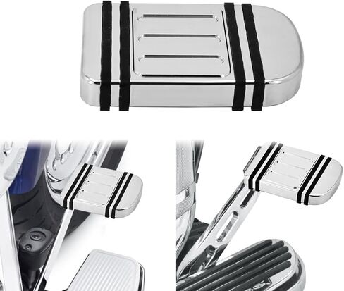 Motorcycle Brake Pedal Pad Cover Fit for Harley Touring Road King FLHR Street Glide Road Glide FLTR Electra Glide Trike 1980-2023, Fit for Softail Heritage Springer Fat Boy Deluxe FLSTN Chrome in Saudi Arabia