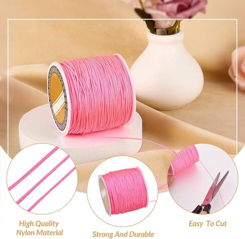 100yards/roll 0.8mm Braided Nylon Threads Chinese Knotting Cord Jewelry Beading Cords String for DIY Craft Kumihimo Macrame Bracelets Making Supplies in Saudi Arabia