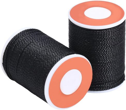 2 Rolls 24 Yards 1MM Black Round Wax Cord Polyester Beading Rope Thread String Sturdy Waxed Taiwan Twist Cords for Jewelry Making Bracelets Necklaces Waist Macrame Vases Decor Supplies in Saudi Arabia