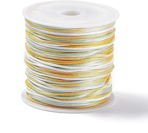 50 Yards 1mm Dyed Segment Nylon Thread Cord Silky Satin Rattail Cord for Jewelry Making, Bracelets, Beading, Necklaces, Macrame, Kumihimo, Rattail, and Chinese Knot Craft Black in Saudi Arabia