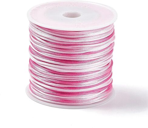 50 Yards 1mm Dyed Segment Nylon Thread Cord Silky Satin Rattail Cord for Jewelry Making, Bracelets, Beading, Necklaces, Macrame, Kumihimo, Rattail, and Chinese Knot Craft Black in Saudi Arabia